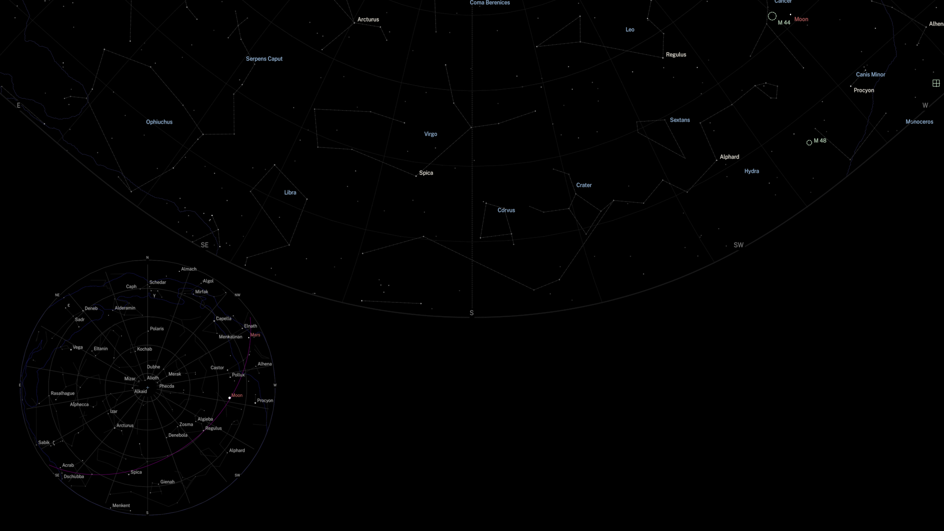 A star chart designed to be used as a desktop background.